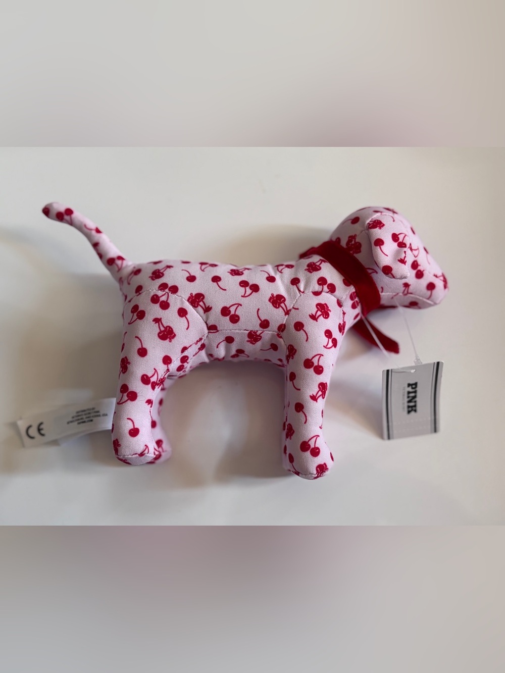Victoria’s Secret PINK Galentine’s Day Cherry Mini Dog Plush NWT - Picture 3 of 6